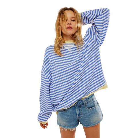Mary | Gestreifter Oversize-Pullover