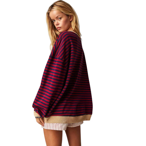 Mary | Gestreifter Oversize-Pullover