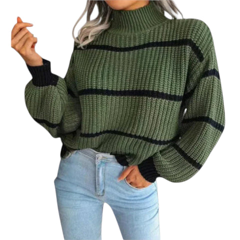 Chavala | Rollkragenpullover mit Streifen