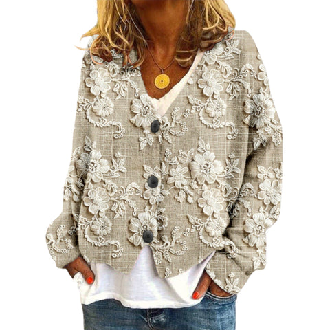 Maribel | Floral Patterned Strickjacke