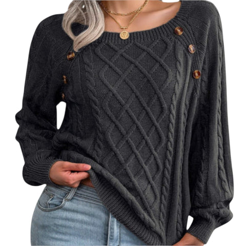 Violetta | Strickpullover mit Knöpfen