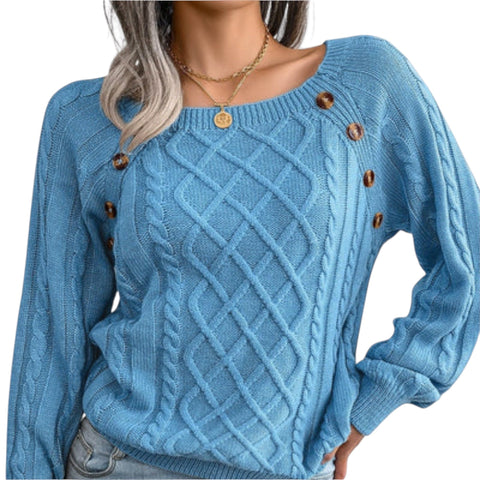 Violetta | Strickpullover mit Knöpfen