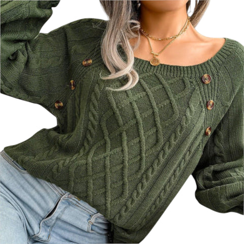 Violetta | Strickpullover mit Knöpfen