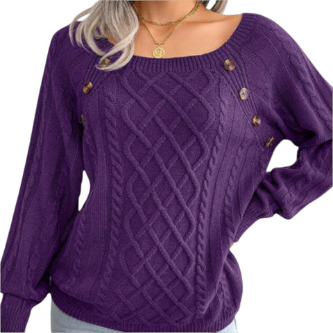 Violetta | Strickpullover mit Knöpfen
