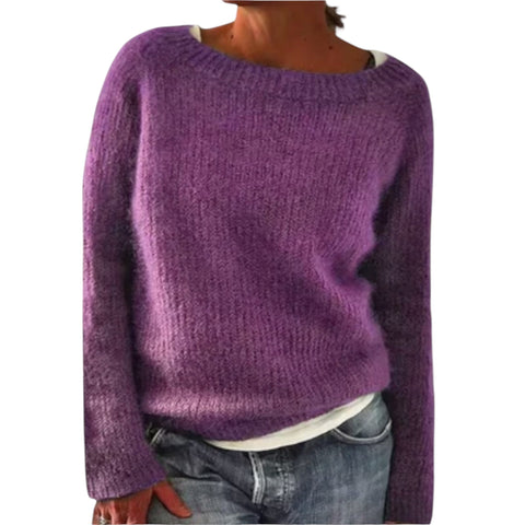 Regine | Einfarbiger Strickpullover