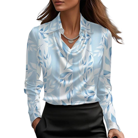 Vireline | Glänzende Bluse mit gerafftem Kragen