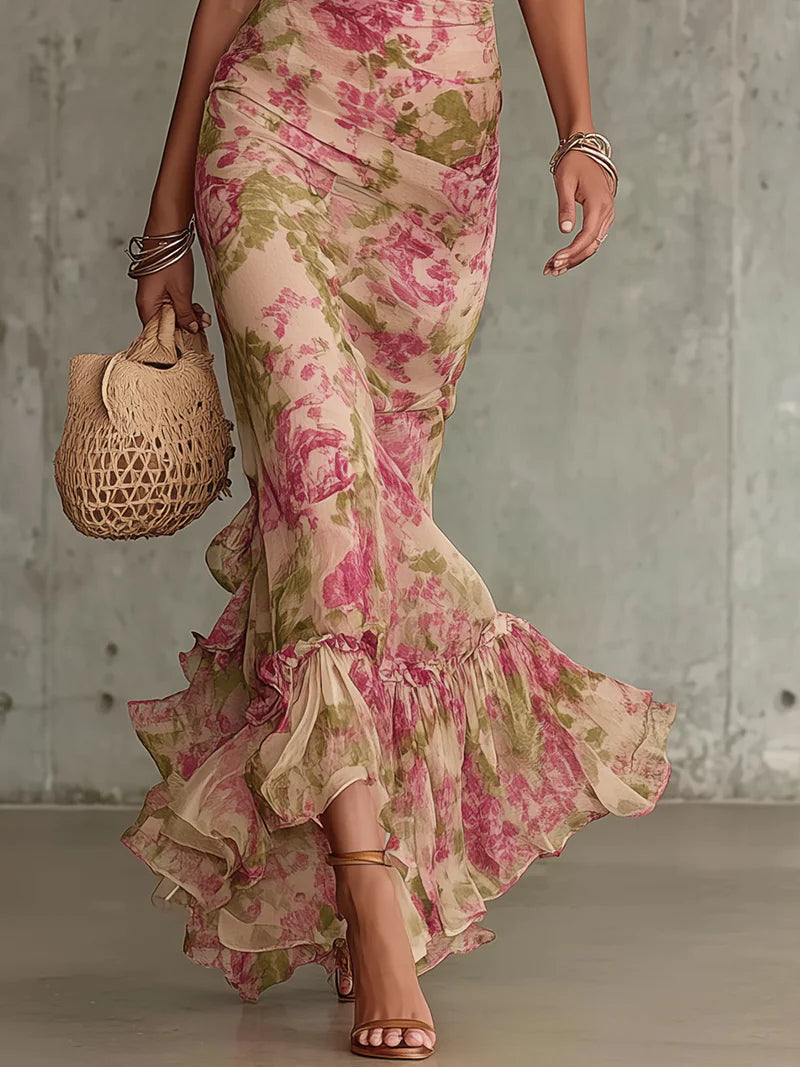 Rosalie™ | Maxikleid mit Vintage-Rosenmuster