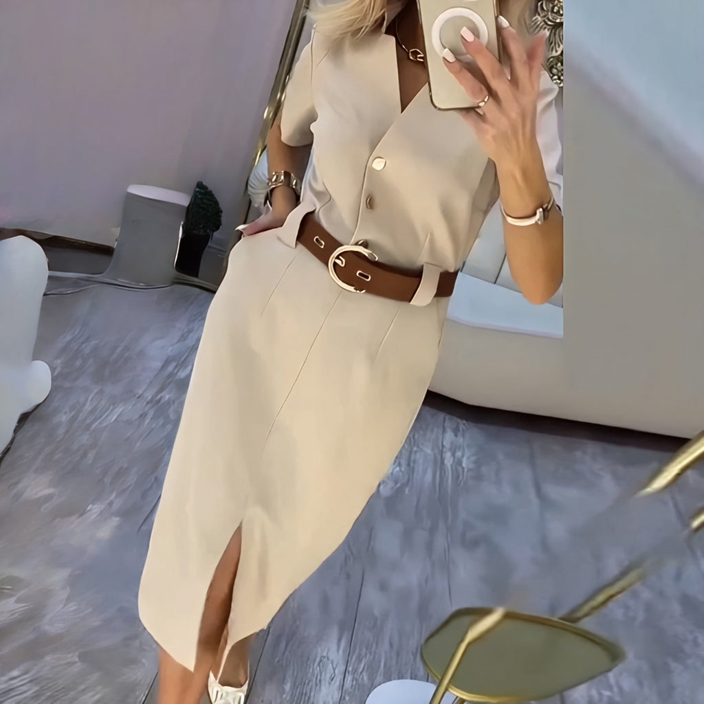 Malina™ Midi-Hemdkleid mit elegantem Frontschlitz
