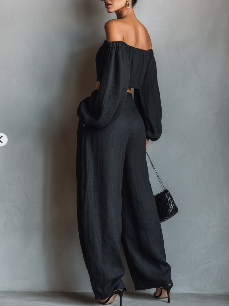 Tess™ | Schulterfreies Set mit weitem Hosen