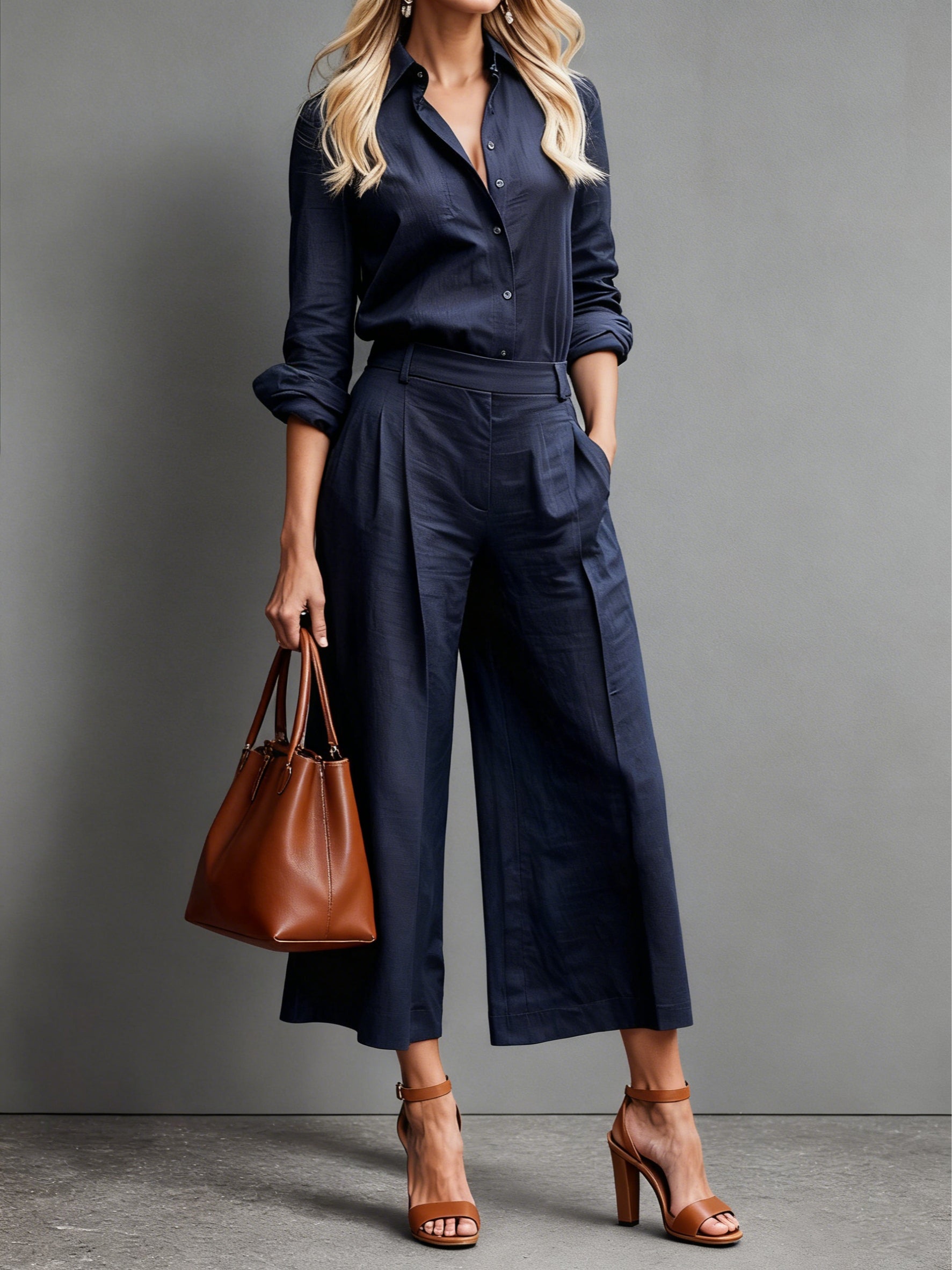 Rosa Capri-Hosen und lockeres Set