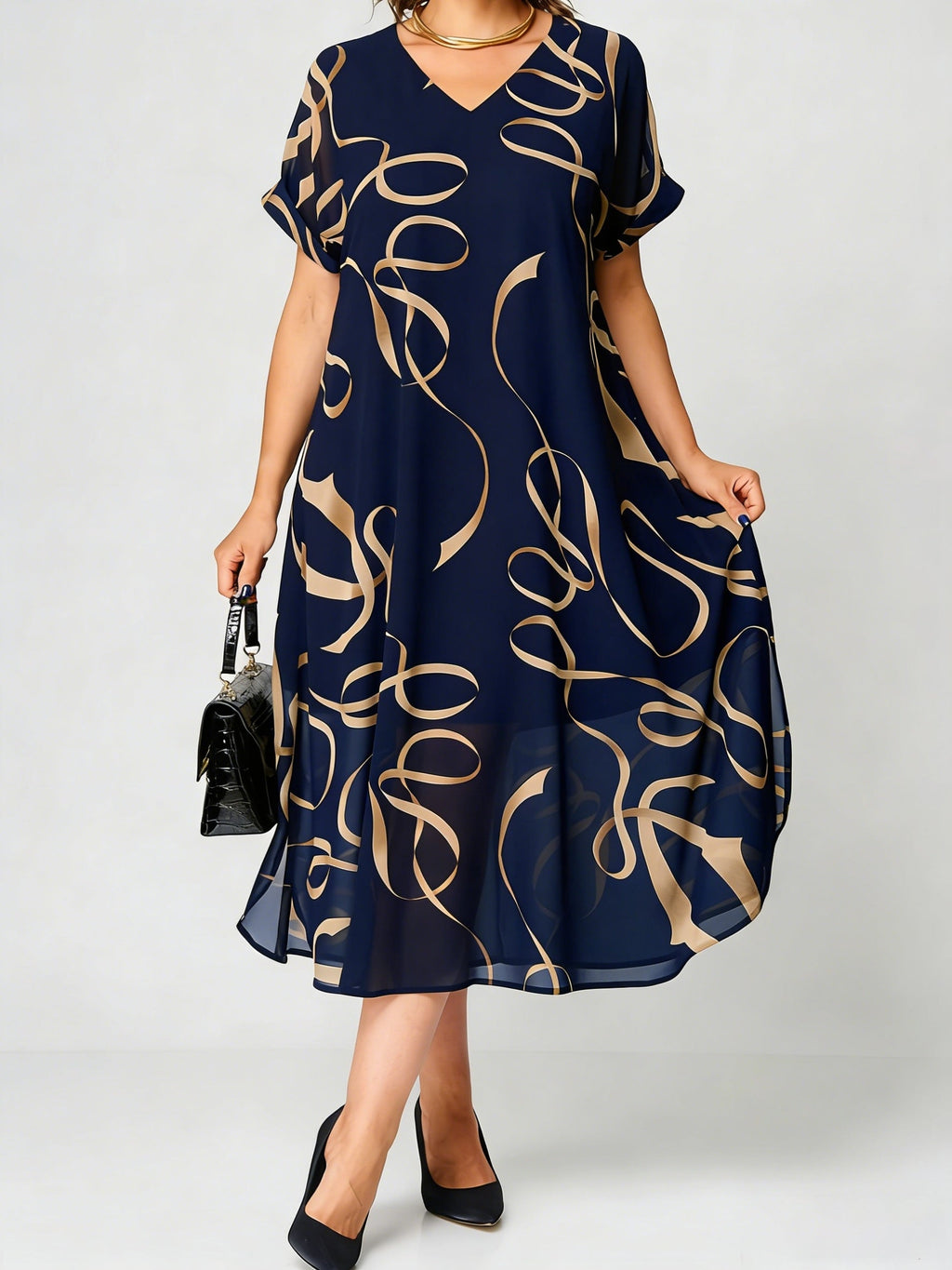 Élavine – Ausdrucksstarkes Chiffonkleid in französischer Eleganz