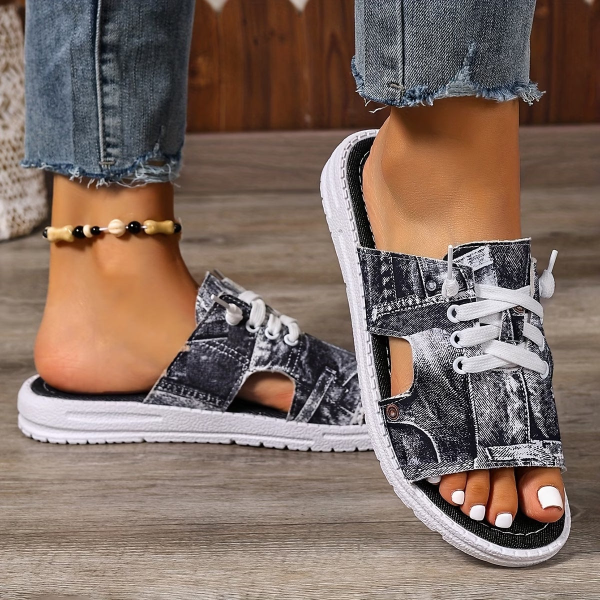 Damen Mules mit Flachsohle, casual & elegant mit bequemer Sohle
