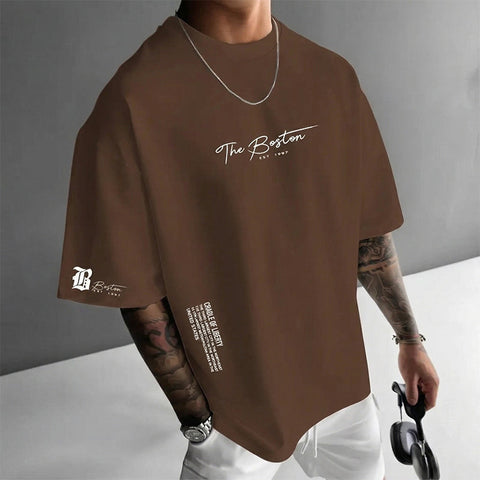 Herren Urban Style Loose Fit T-Shirt – Premium Baumwollmix, Lässiger Oversize-Schnitt & Grafikdruck ✨