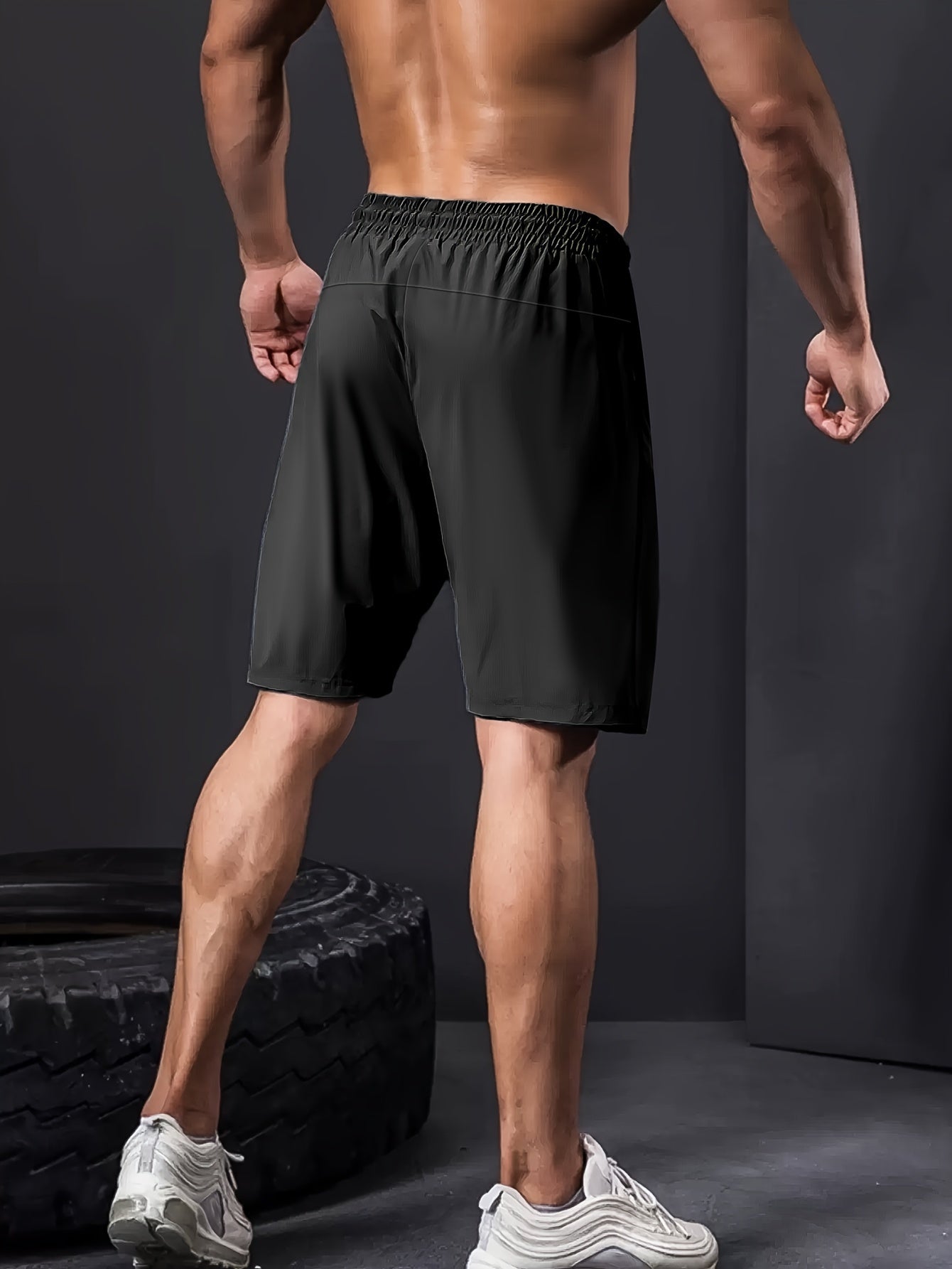 Sommer-Stretcht-Shorts für Herren mit hoher Elastizität, Kordelzug und Reißverschlusstaschen