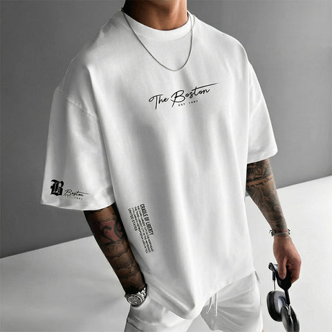 Herren Urban Style Loose Fit T-Shirt – Premium Baumwollmix, Lässiger Oversize-Schnitt & Grafikdruck ✨
