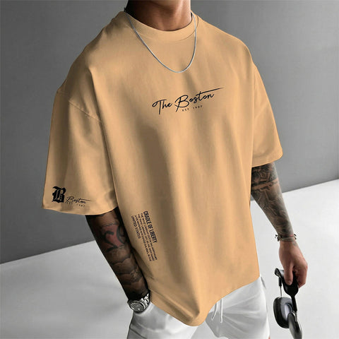 Herren Urban Style Loose Fit T-Shirt – Premium Baumwollmix, Lässiger Oversize-Schnitt & Grafikdruck ✨