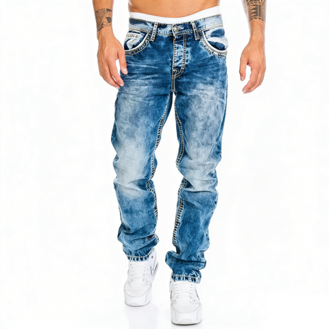 Kreative Stretch-Jeans für Herren, minimalistischer Stil, ideal für den Sommer