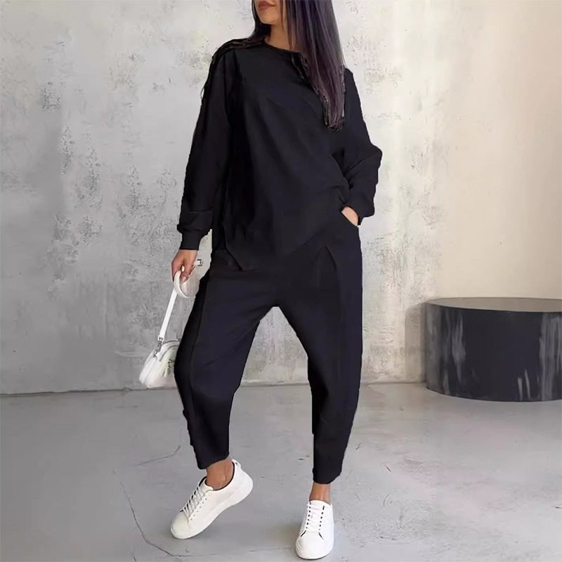 Damen Langarm-Sweatshirt & Hose Oversized Set
