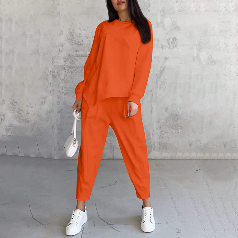 Damen Langarm-Sweatshirt & Hose Oversized Set