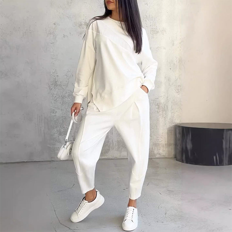 Damen Langarm-Sweatshirt & Hose Oversized Set