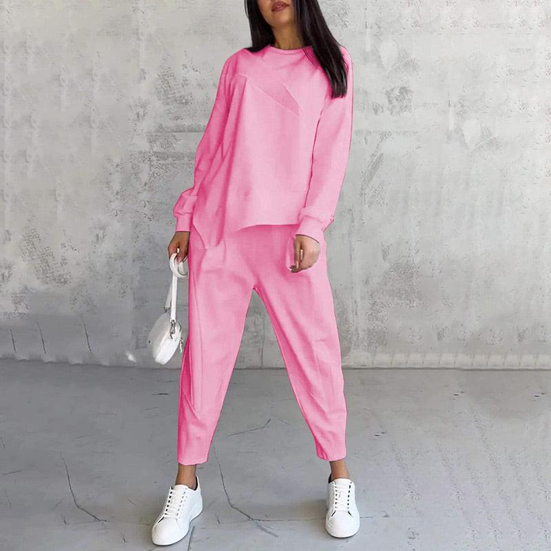 Damen Langarm-Sweatshirt & Hose Oversized Set