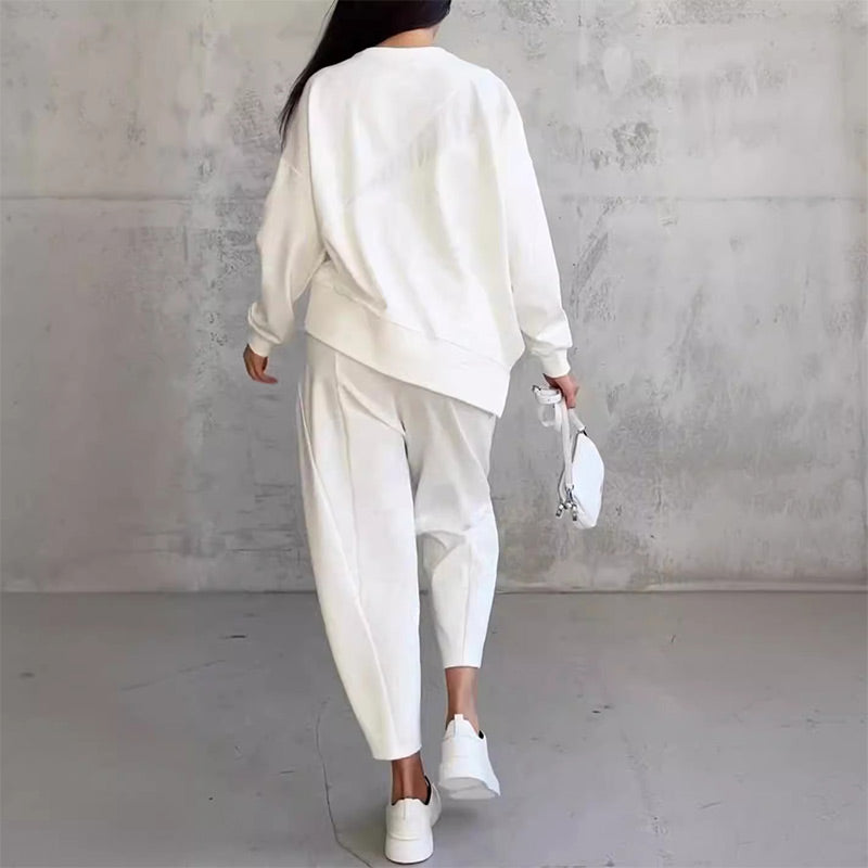 Damen Langarm-Sweatshirt & Hose Oversized Set