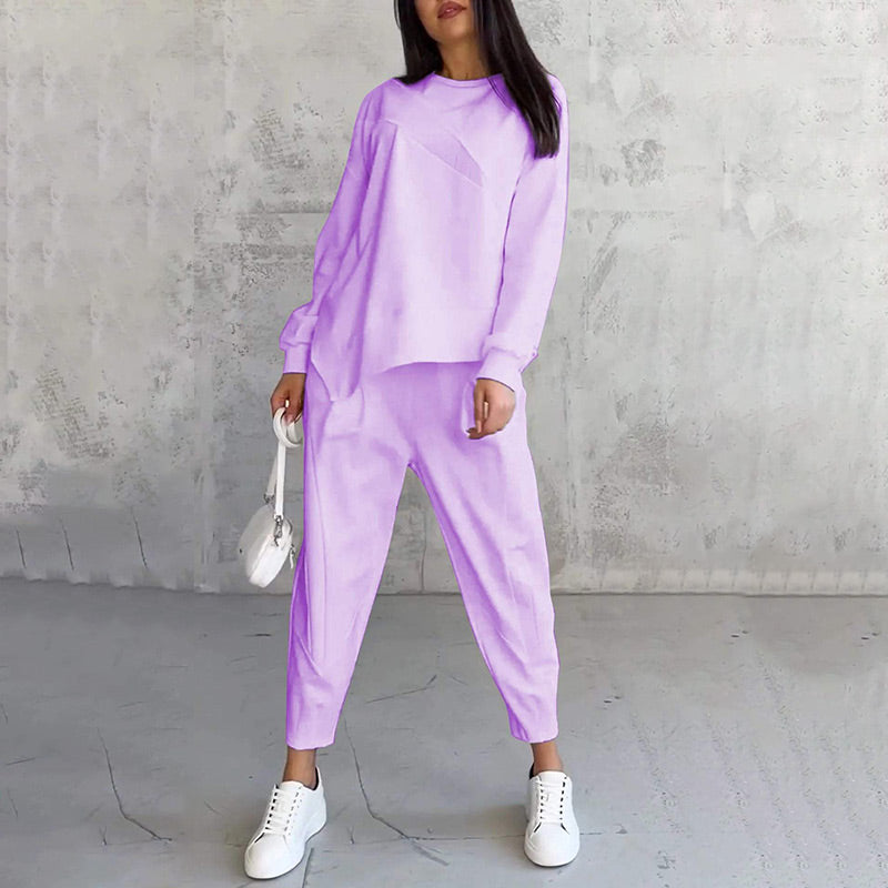 Damen Langarm-Sweatshirt & Hose Oversized Set