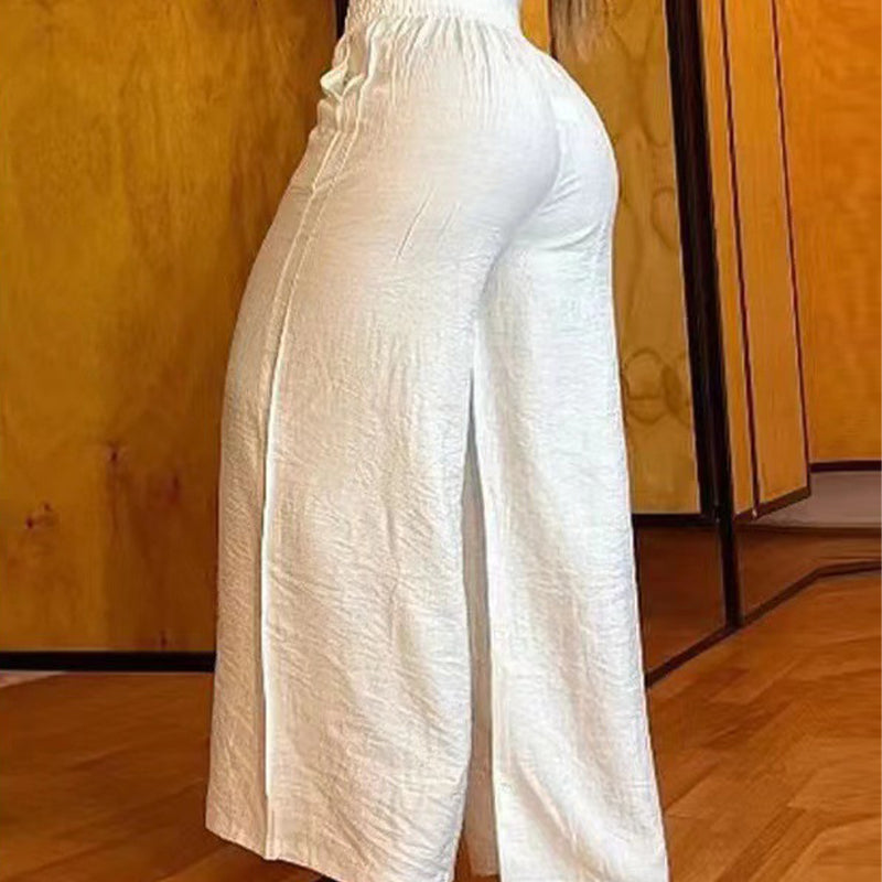 Damen-Hose – Hoher Bund, Weites Bein, Mit Gürtelakzent & Vielseitiger Look ✨