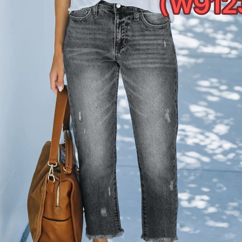 Damen-Retro-Cropped-Straight-Leg-Jeans👖