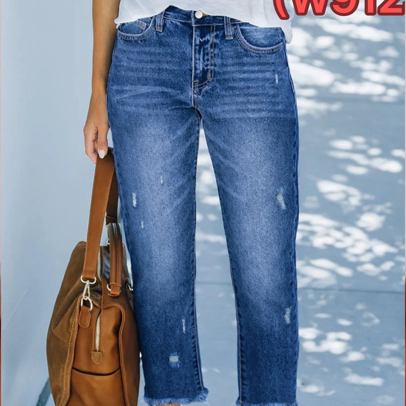 Damen-Retro-Cropped-Straight-Leg-Jeans👖