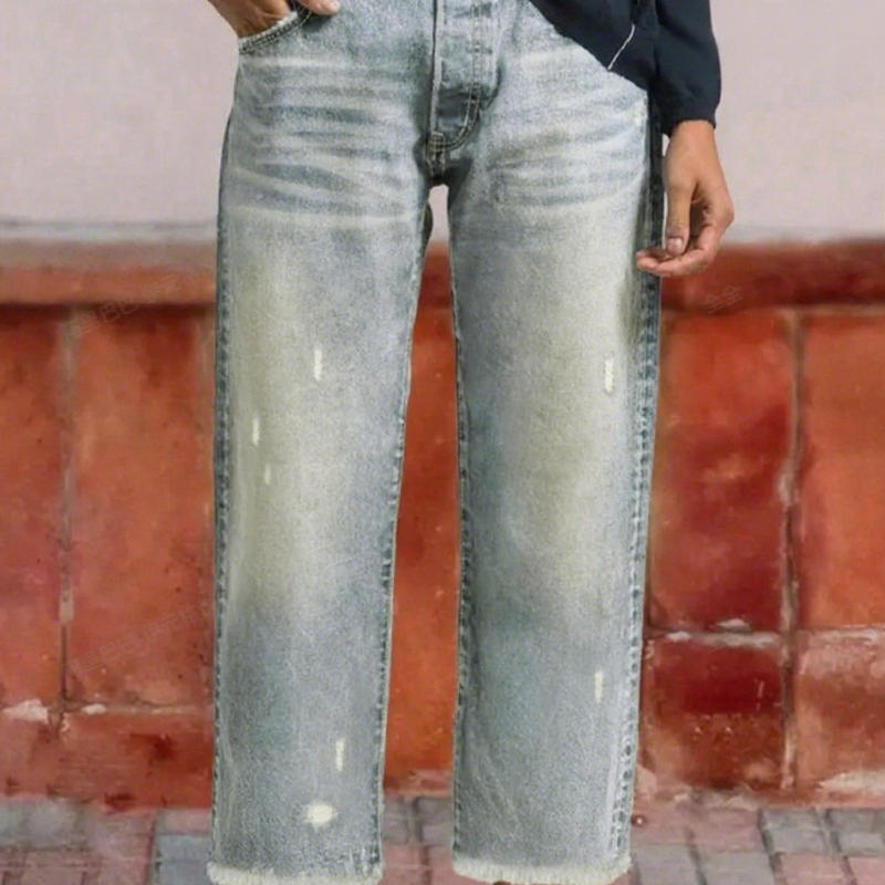 Damen-Retro-Cropped-Straight-Leg-Jeans👖