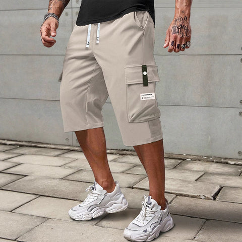 Lässige 3/4-Cargo-Hose mit Kordelzug für Herren
