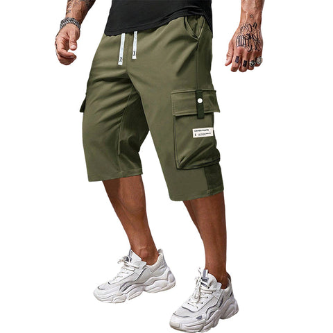 Lässige 3/4-Cargo-Hose mit Kordelzug für Herren
