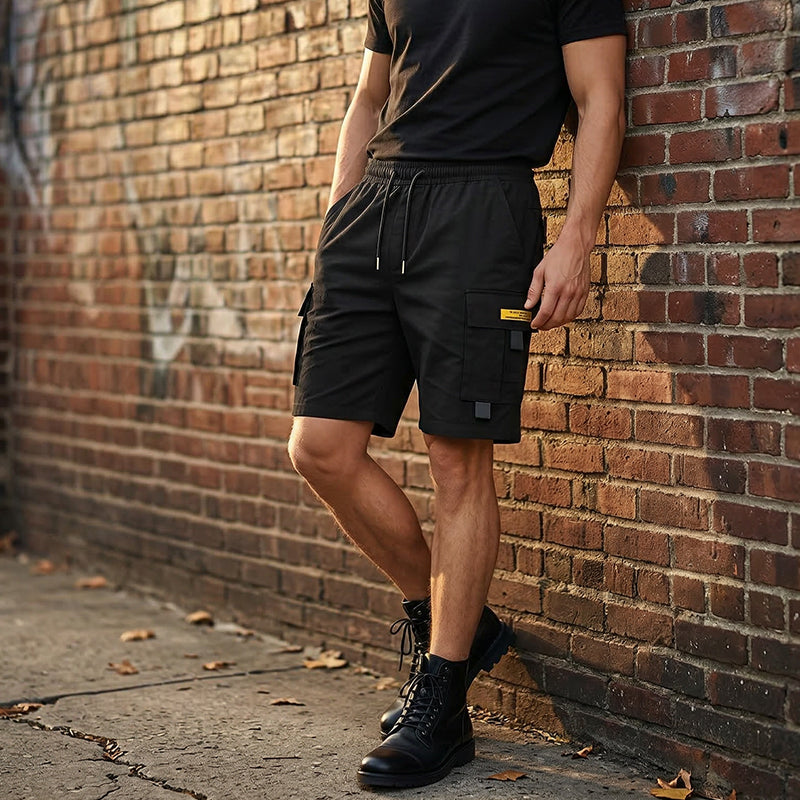 Herren Cargo-Shorts mit Kordelzug – Praktische Multifunktionstaschen & Lockere Passform