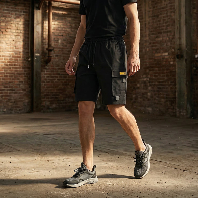 Herren Cargo-Shorts mit Kordelzug – Praktische Multifunktionstaschen & Lockere Passform