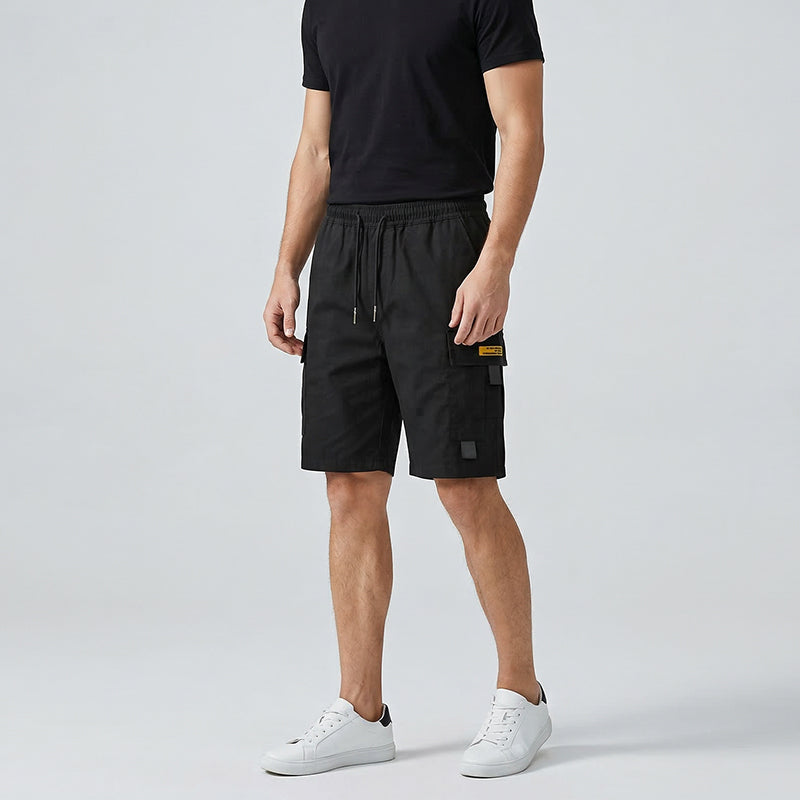 Herren Cargo-Shorts mit Kordelzug – Praktische Multifunktionstaschen & Lockere Passform