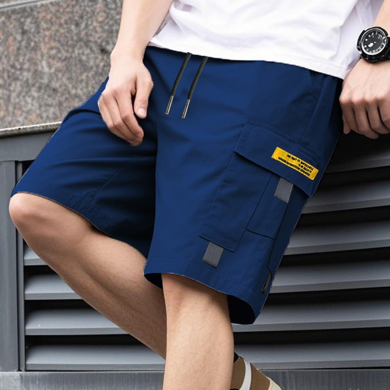 Herren Cargo-Shorts mit Kordelzug – Praktische Multifunktionstaschen & Lockere Passform