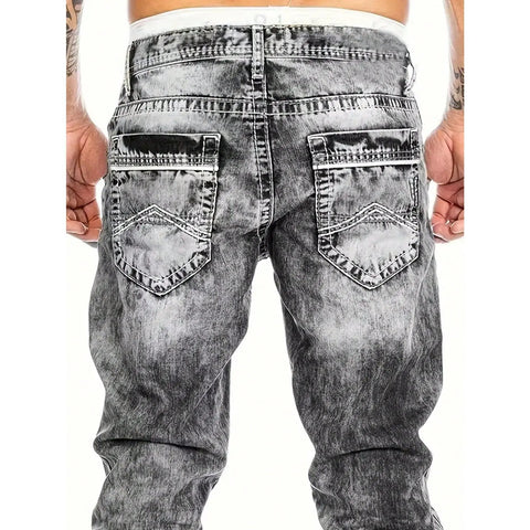 Kreative Stretch-Jeans für Herren, minimalistischer Stil, ideal für den Sommer