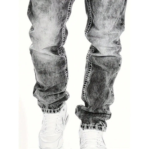 Kreative Stretch-Jeans für Herren, minimalistischer Stil, ideal für den Sommer