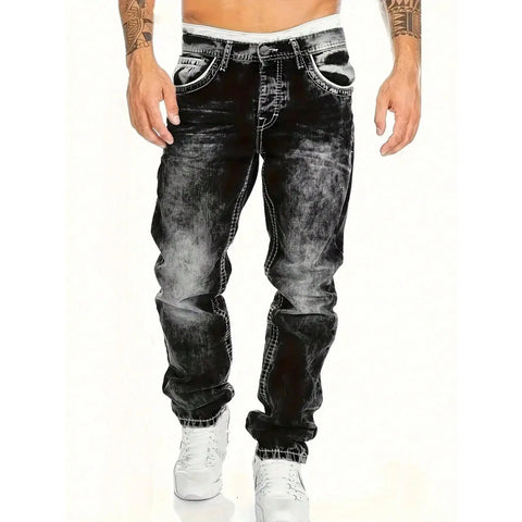Kreative Stretch-Jeans für Herren, minimalistischer Stil, ideal für den Sommer