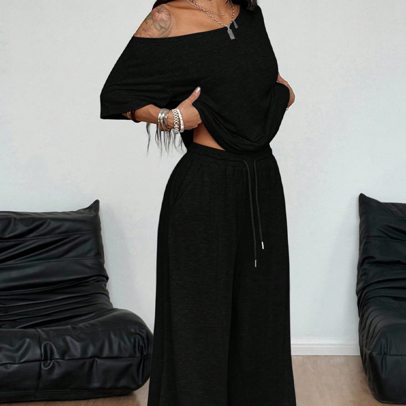 2-teiliges Set aus schulterfreiem Oberteil und Hose für Damen