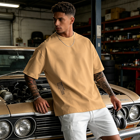 Herren Urban Style Loose Fit T-Shirt – Premium Baumwollmix, Lässiger Oversize-Schnitt & Grafikdruck ✨