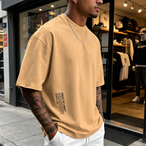 Herren Urban Style Loose Fit T-Shirt – Premium Baumwollmix, Lässiger Oversize-Schnitt & Grafikdruck ✨