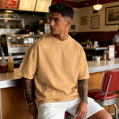 Herren Urban Style Loose Fit T-Shirt – Premium Baumwollmix, Lässiger Oversize-Schnitt & Grafikdruck ✨