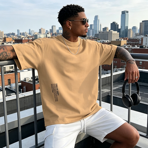 Herren Urban Style Loose Fit T-Shirt – Premium Baumwollmix, Lässiger Oversize-Schnitt & Grafikdruck ✨