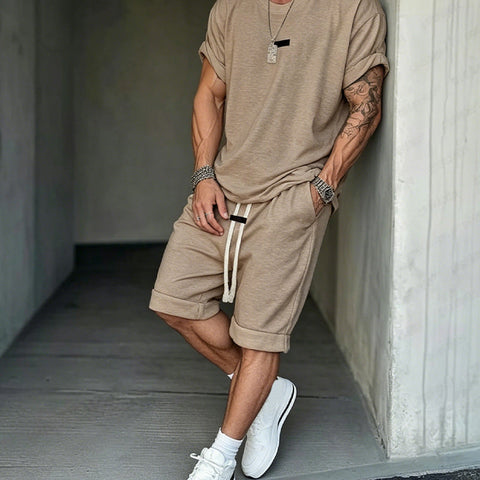Herren Freizeit-Set – T-Shirt & Shorts – lässig & bequem