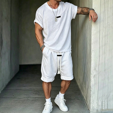 Herren Freizeit-Set – T-Shirt & Shorts – lässig & bequem