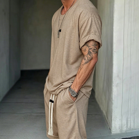 Herren Freizeit-Set – T-Shirt & Shorts – lässig & bequem