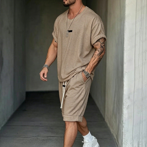 Herren Freizeit-Set – T-Shirt & Shorts – lässig & bequem