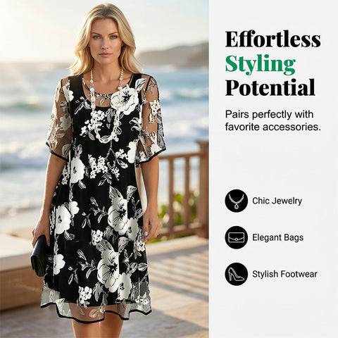 🌺Elegantes Chiffonkleid für Damen mit Blumenmuster